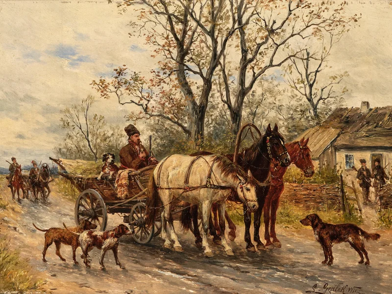 1847-Ludwig Gedlek - Riunione dei cacciatori
